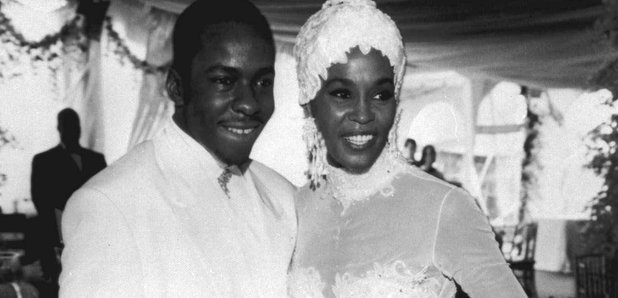 whitney houston wedding dress